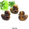 1.2" Little Duck Statue Natural Stone Reiki Healing Crystal Amethyst Tiger Eye Animal Figurine Gemstones Crafts Home Decor Gifts