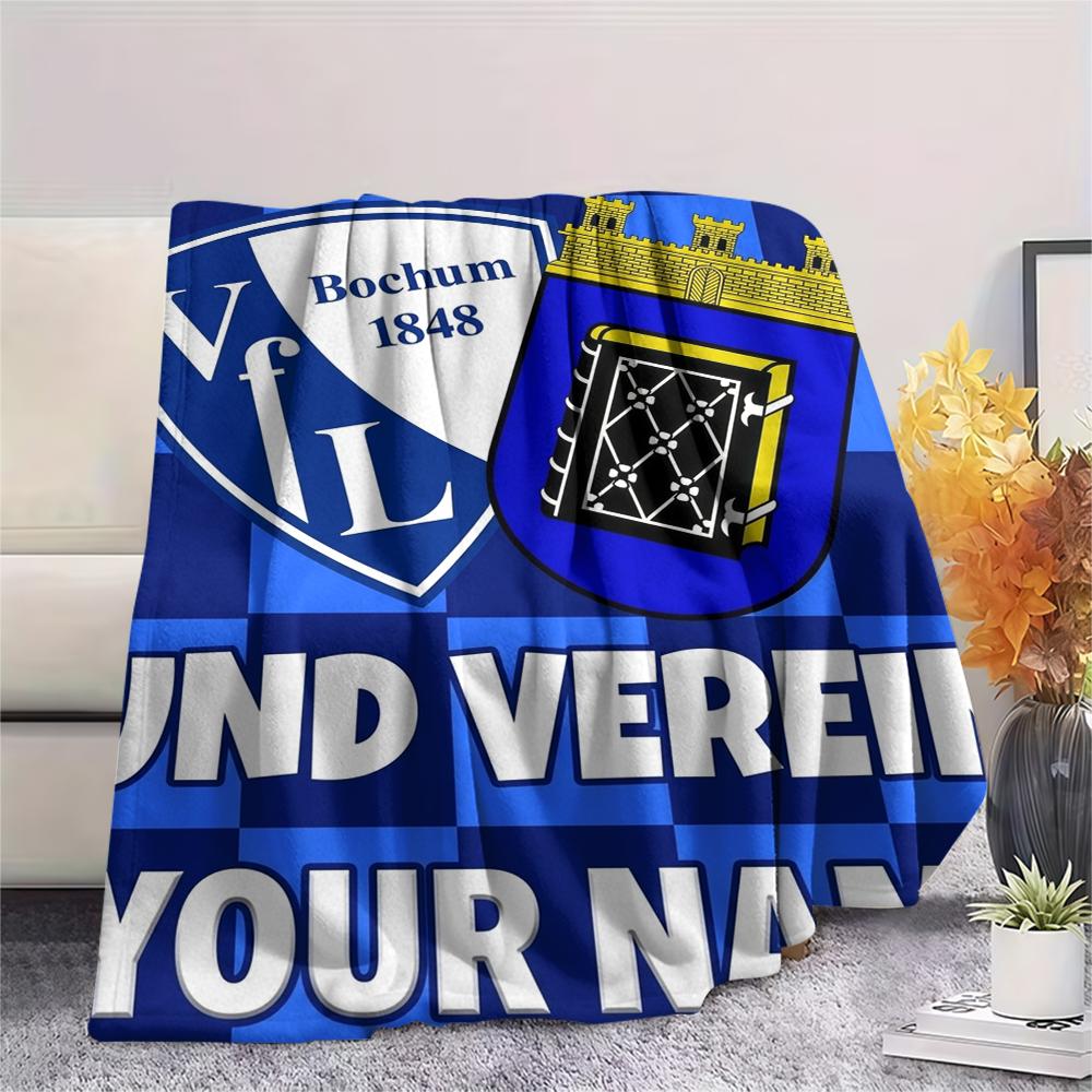 1pz Coperta di Flanella Personalizzata con Nome Modello VfL Bochum 1848 Adatta a Tutte le Stagioni per Arredamento Casa Calore e Comfort Regali Regalo Festivo_xia