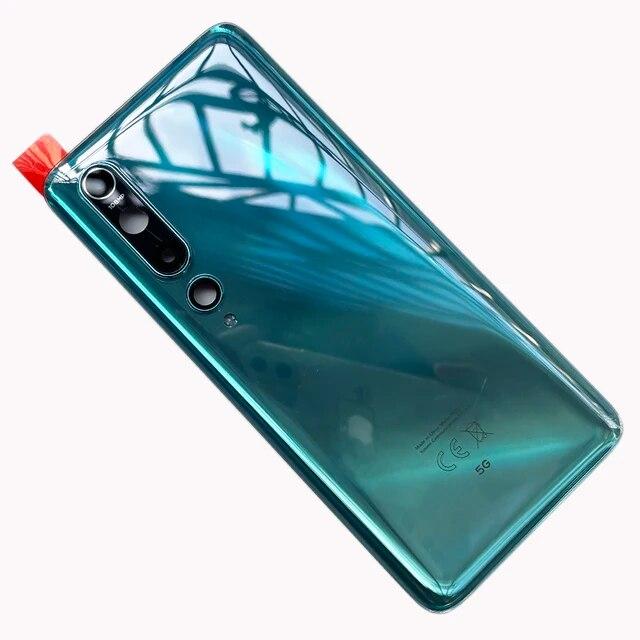 Back Battery Cover Door Rear Glass For Xiaomi Mi 10 5G Battery Cover Housing  with Camera Lens Mi 10 Pro 5G