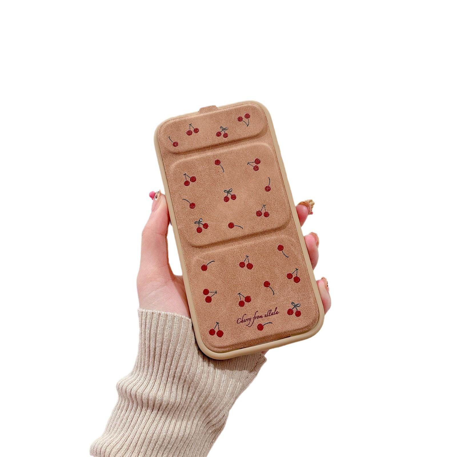 

Чехол-подставка для iPhone 16/15 с магнитным держателем Cherry, подходящий для Apple 14/13promax iPhone 16 pro