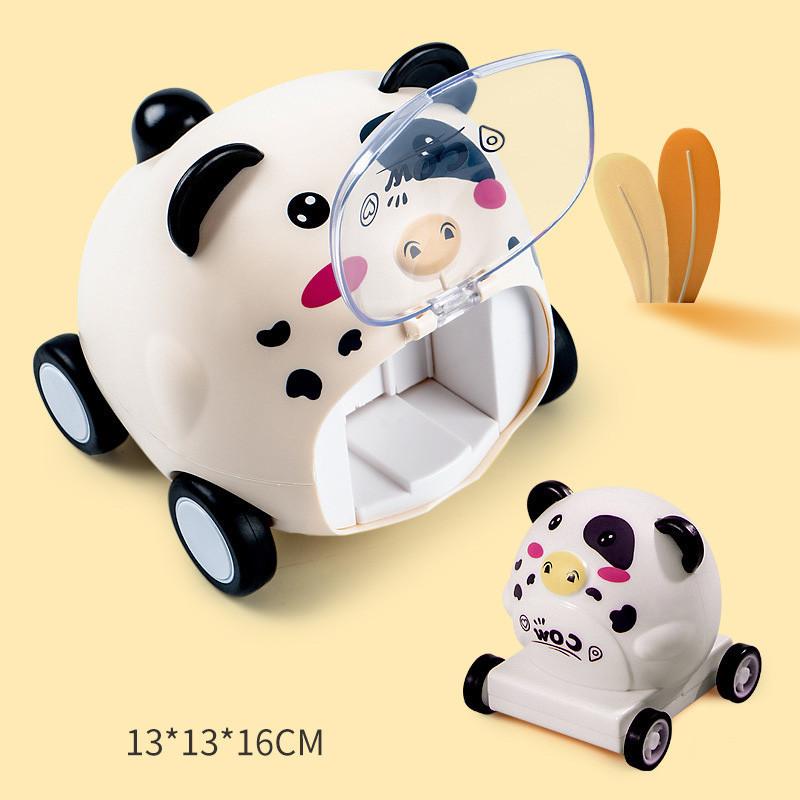 Cute Animal Inertia Power Car Monkey Mouse Cartoon Mother And Child Ejection Car Enlarged Size