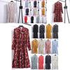 Elegant Floral Chiffon Long Sleeve Casual Vintage Boho Maxi Dress For Women