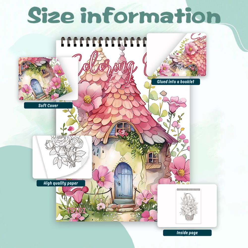 1pc,Girls Coloring Book - 30 Different Patterns,100gsm,11.2x8.3 “Stress Relief,Easter,Birthday,Valentine's Day Gift