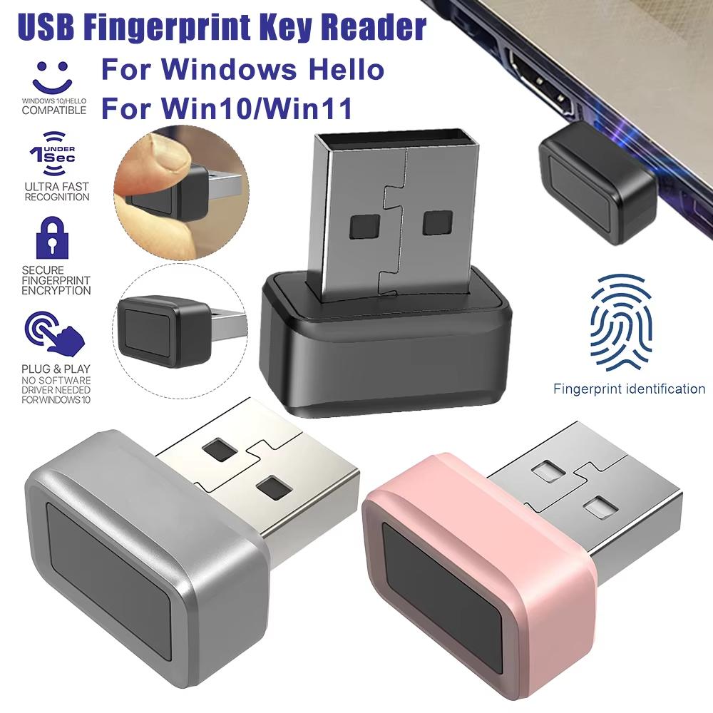 USB Fingerprint Key Reader For Windows 10/11 Hello PC Fingerprint Sensor Module Password Free Security Key Biometric Scanner