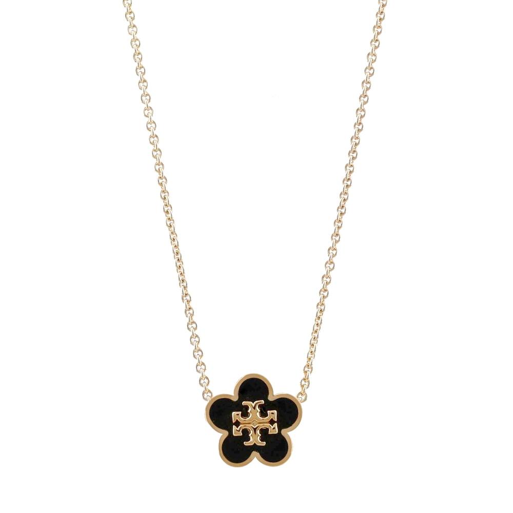 Tory Burch Kira Flower Logo Enamel Necklace 147287
