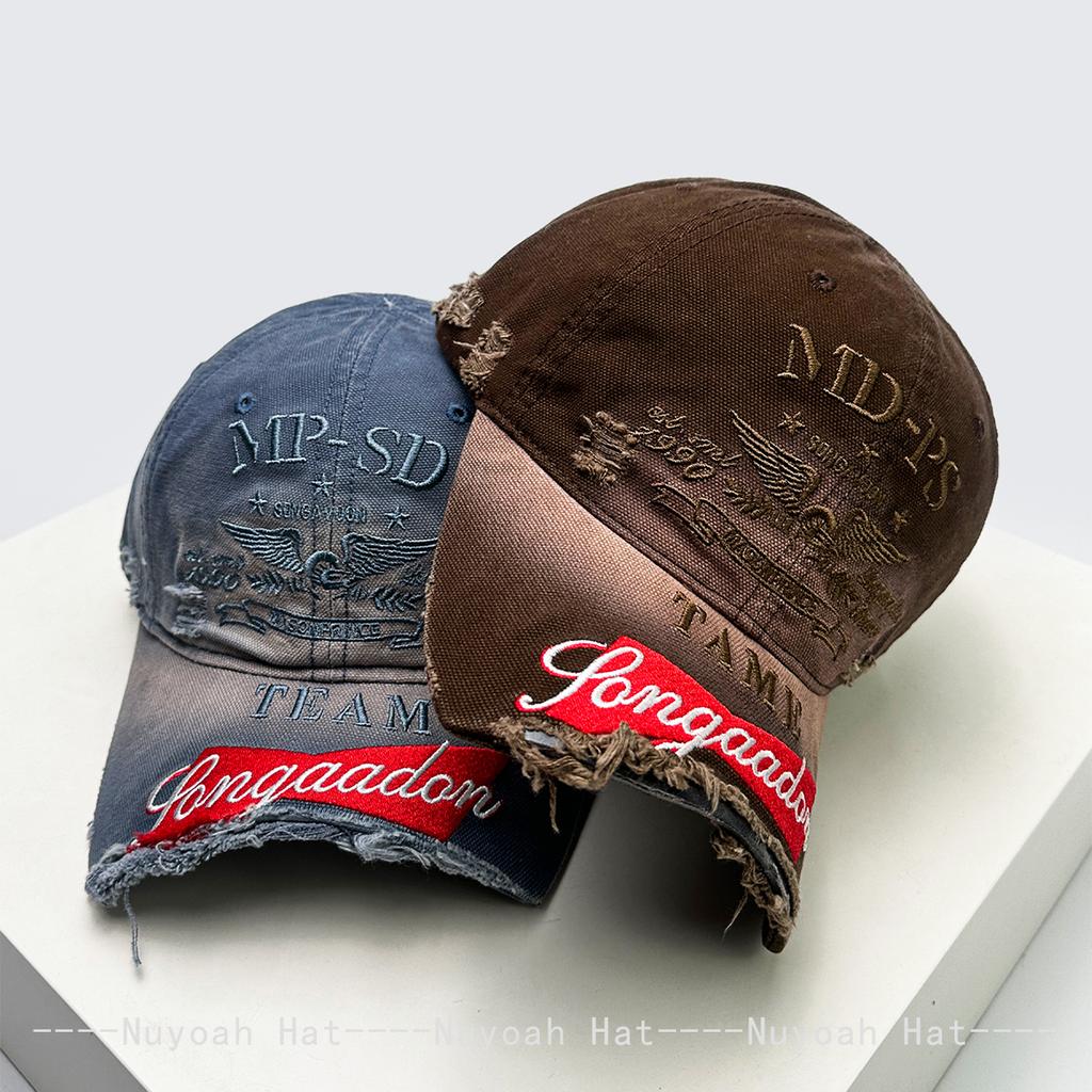 Und Damen Broken Style Bestickte Buchstaben Drucke Baseballkappen Sonnenschutz Hip-Hop All-Match Personalisierte Schirmmützen Street Style Trendy Ins
