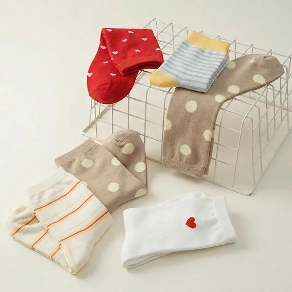 All Days Palette Socks Women 5P - 04 Retro Pop (Women's Socks/All-Season Socks/Gift Set)