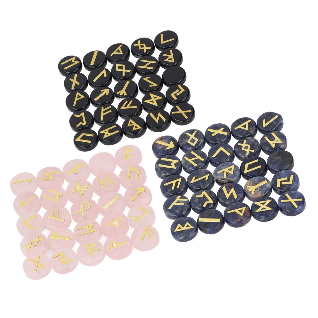 Witchcraft Rune Stones Crystal Rune Stone Set Virgin Letters Script Decorative Glossy Versatile Exquisite for Divination