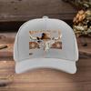 Western Cowbull Skull Trucker Hat Adjustable Wide Brim Retro Baseball Cap For Men Women Lightweight Casual Outdoor Cap