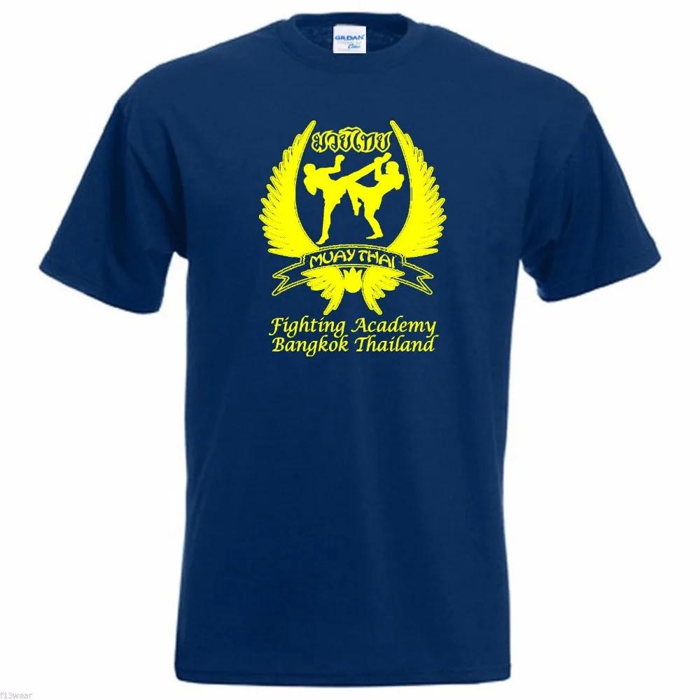 

Fighting Academy Bangkok Thailand Muay Thai TShirt 100 Cotton ONeck Summer Short Sleeve Casual Mens Tshirt Size S3XL 4XL