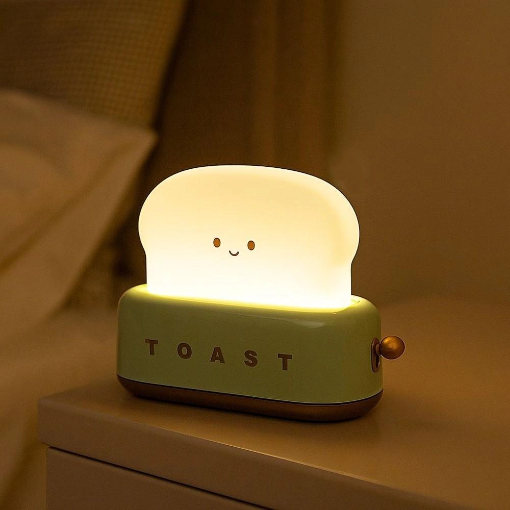 Cartoon Toaster Lamp Dimmable Mini Table Lamp Ambient Lighting Bread Toast Table Light  Bedroom