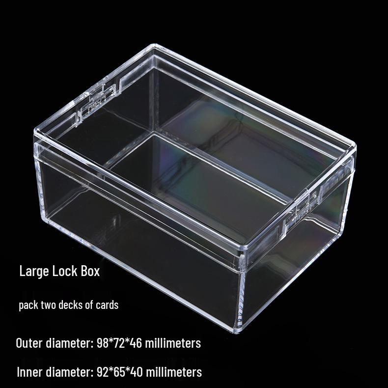 Transparent Metal Lock Box for Two Decks of Playing Cards, 98x72x46