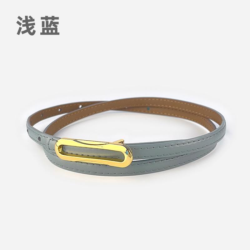 Leather Women'S Thin Belt Cowhide With Casual Pants Dress Women'S Thin Belt