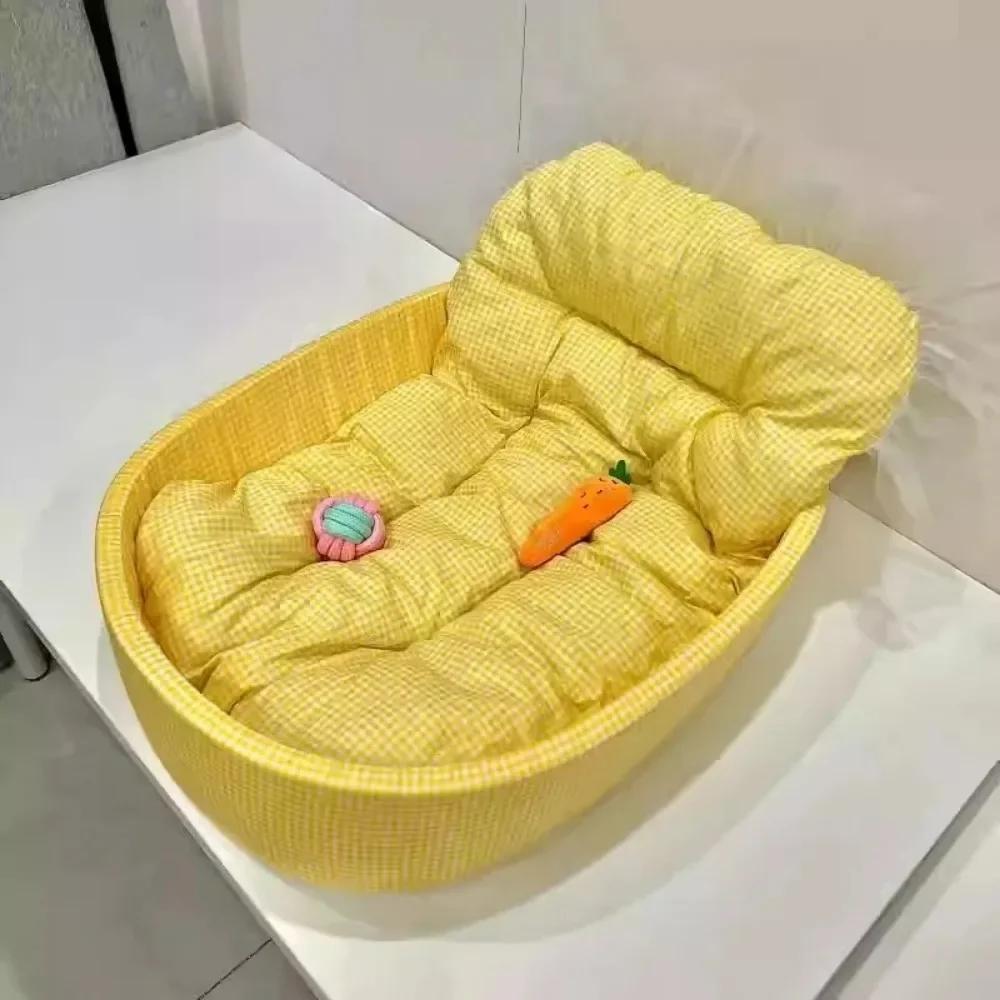Cat Nest Macaroon Colour Small Dog Kennel Removable Washable Four Seasons Universal Soft Warm Dopamine Cats Nests Pet Winter
