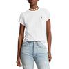 Polo Logo Round Neck Short Sleeve T-Shirt Women T-Shirt White 211898698005-WHITE