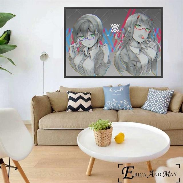 

Сексуальные аниме-фигурки Darling In The Franxx, печать на холсте, современная живопись, постеры, настенные художественные фотографии для украшения гостиной 21cm×30cm NoFrame