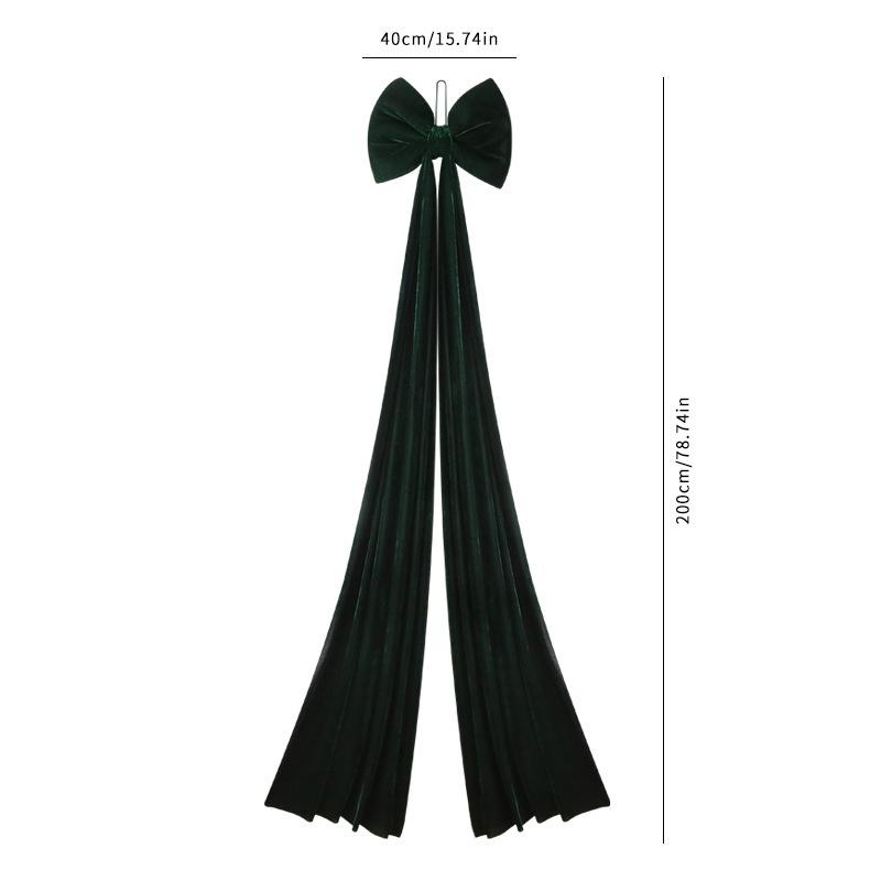 Christmas Decorative Super Large Bow 40*200cm Velvet Bows Knot Xmas Tree Decor Pendant Front Doors Outdoor Activities Party DIY
