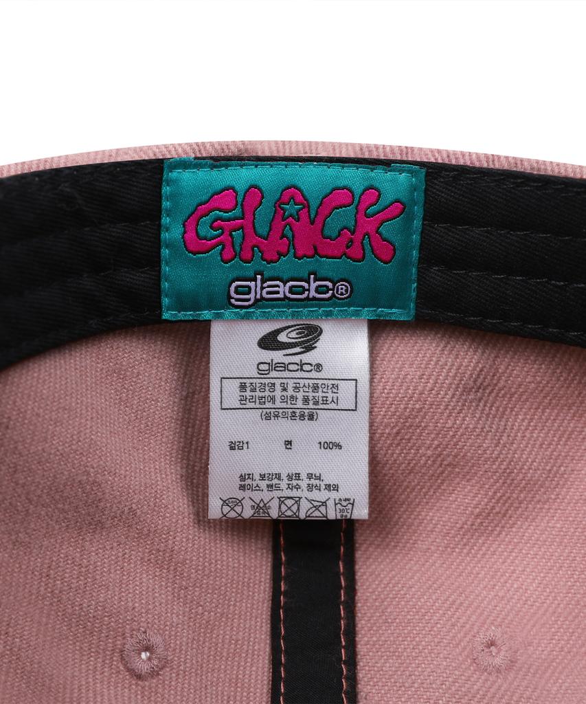 GLACK Gc059 Notnow Color Block Washed Cotton Ball Cap (Pink)