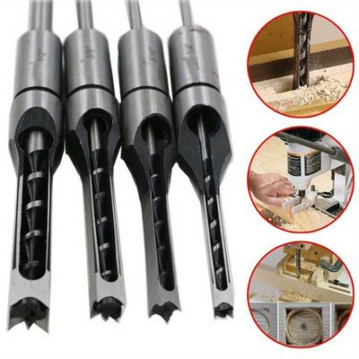 6/8/12.5mm HSS Square Hole Drill Bit Auger Bit Steel Mortising Drilling Craving Woodworking Tools