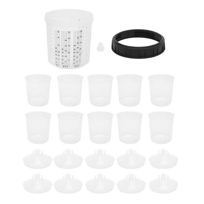 23PCS Disposable Paint Sprayer Mixing Cup Kit with Sealing Ring and Lids System for Automotive