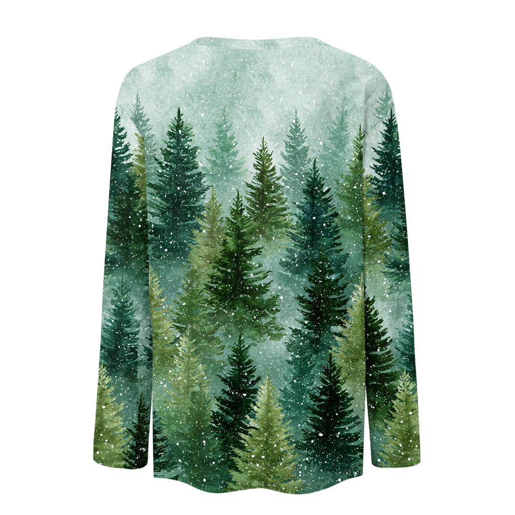 Long Sleeve Shirts For Women Cute Print Graphic Tees Blouses Casual Plus Size Basic Tops Pullover