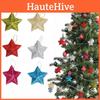 Elegant Gold Glitter Star Hanging Ornaments Set Of Six For Beautiful Christmas Tree Decor
