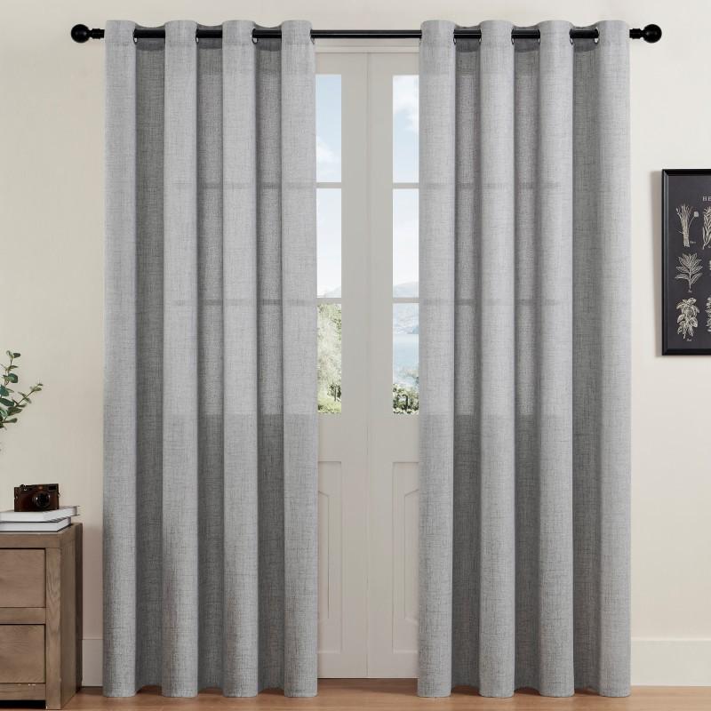 Textile Linen Yarn Bedroom Living Room Study Warm Solid Color, Curtains