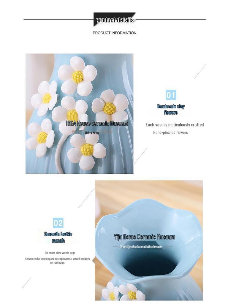 European Modern Ceramic Vase for Flower Arrangements - Ideal Home Decor for Living Room, Dining Table, or Coffee Table - Perfect Housewarming Gift
