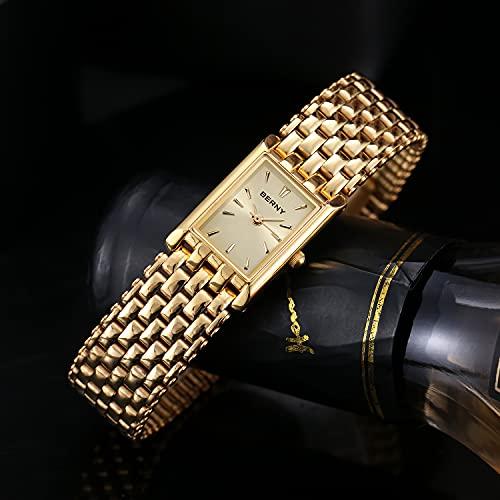 BERNY Ladies Watch, Quartz Watch, Women's Watch, Water Resistant to 3 ATM, Bracelet Tool Included "Gold"