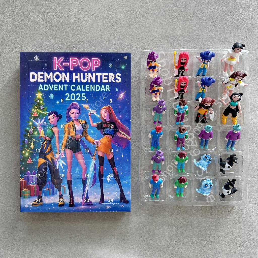 Kpop Demon Hunters Advent Calendar Huntrix Rumi Mira Zoey SAJA Boys Derpy Tiger New Year's Decor Christmas Countdown Toys Gifts