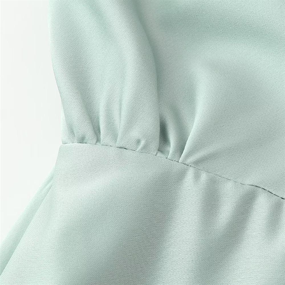 Spring/Summer 2025 Women's Silk Satin Halter Backless Dress