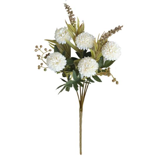 Artificial Flower Ball 5 Head Realistic UV Resistant Fake Chrysanthemums