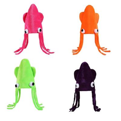 Tintenfisch-Form Kopfbedeckung Hut Lustige Feiertags-Kopfdekoration für Festival-Veranstaltungen und Bühnenauftritte Halloween-Kopfschmuck