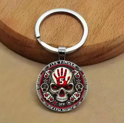 Fashion Alloy Keychain Pendant Round Metal Key Ring