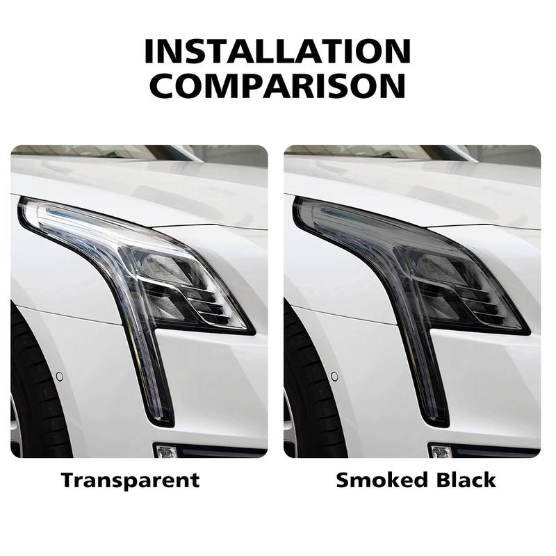Für Cadillac CT6 2016-2020 Rauchschwarz Hochglanz Vorgeschnitten Scheinwerferschutzfolie TPU PPF Kratzfest Auto Vinyl Folien Kit