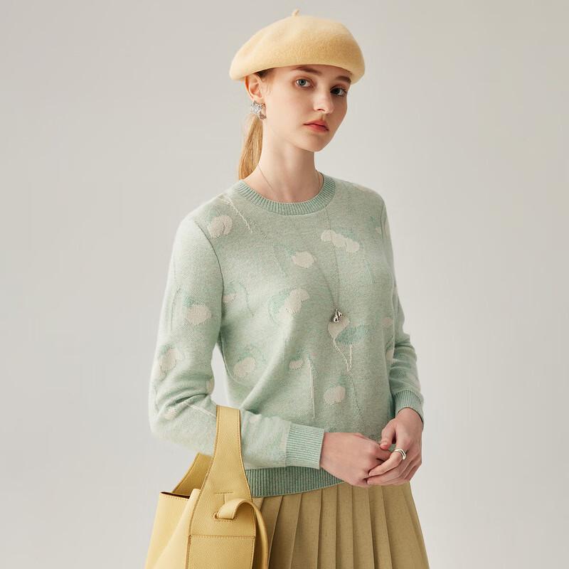 Zhaojun Women's 100% Cashmere Round Neck Sweater