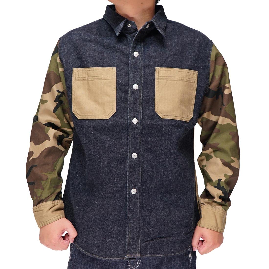 

Kojima Jeans Combo One Woodland Camo Made in Work XL Men s Multi-Camouflage Shirt, Wash, (RNB-2030), Japan, Shirt,