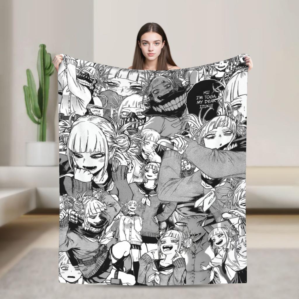 Toga Himiko Manga Blankets Boku No My Hero Academia Fleece Novelty Breathable Throw Blanket for Bedding Lounge Autumn/Winter