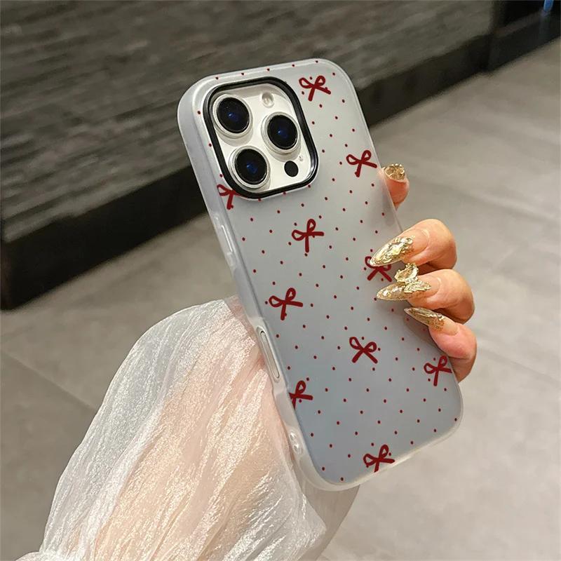 Etui z Kropkami Serce Kokardka Dla Honor 400 Lite Pro 90 Lite 5G X9D X7B X9B Magic 6 Lite Matowe 2 w 1 Galaretkowe Pokrowiec