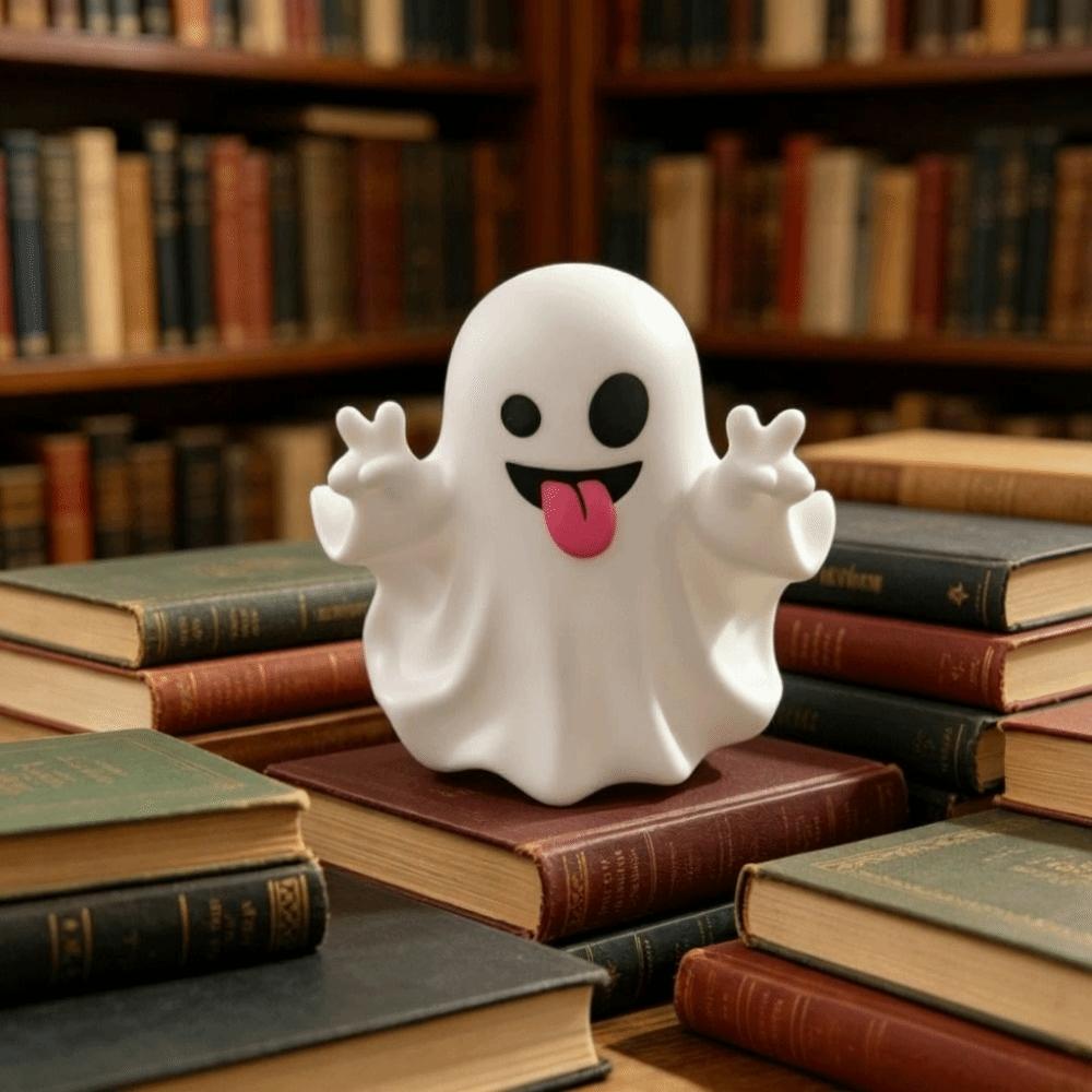 Smiling Faces Ghost Figurines Flocked Texture Ghost Pen Holder Mini Ornament  Desktop Decoration