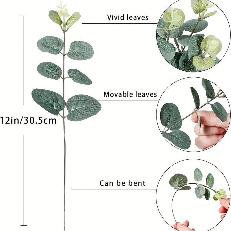 5/10/20Pcs Eucalyptus Leaves Artificial Plant Bouquet For Home Room Decor Garden Wedding Decoration DIY Wreath Garland Accessory