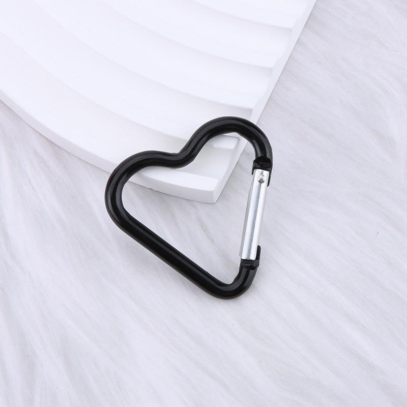 Heart-shaped Aluminum Carabiner Keychain Clip Outdoor Tools Water Bottle Keyring Hook Climbing Camping Travel Kit Hook Accessory