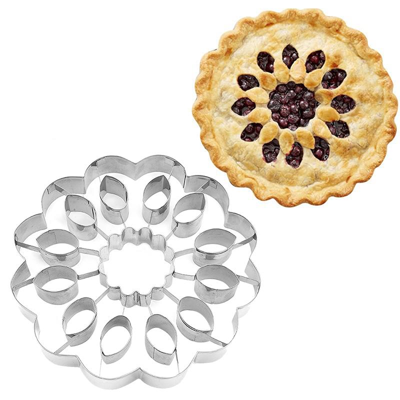 Large Size Sunflower Shape Pie Crust Cutter Stainless Steel Pastry Molds Cookie Biscuit Stamp Cake Decorating Tools
