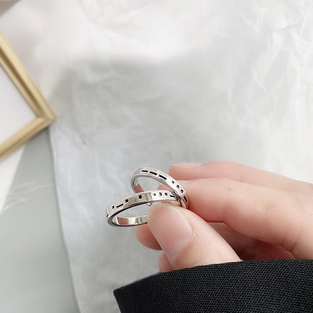 Personalized Morse Code Love Couple Rings In S925 Sterling Silver - Creative Korean Style for Men and Women