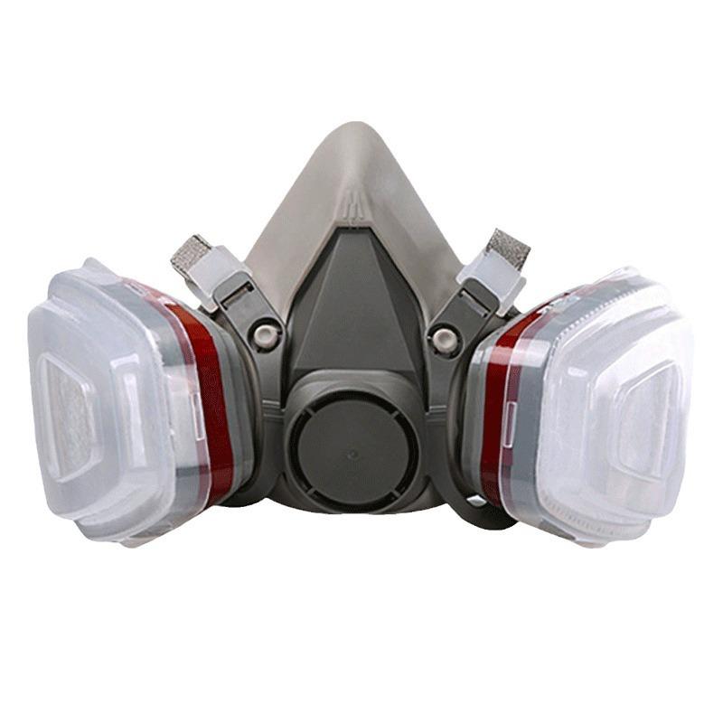 Paint Spraying 6200 Dust Gas Respirator Mask 15in1 Half Face Reusable Safety Gear for Construction DIY Projects