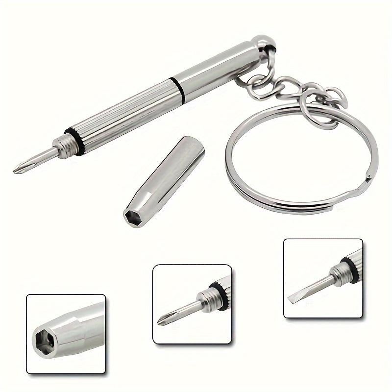 Steel Glasses Screwdriver Eyeglass Screwdriver Watch Repair Kit with Keychain Portable Hand Tools Precision Screwdriver Tools