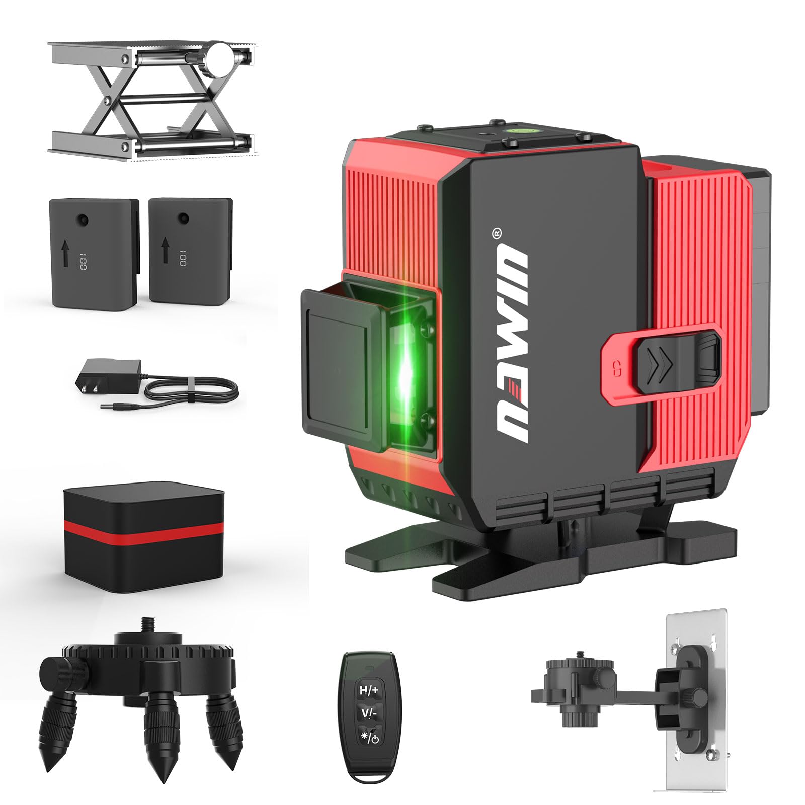 

Navin 3D Green Laser Level with Magnetic Rotating Stand and Remote for and More 12-Line Control, Indoor/Outdoor Use, Auto-Correction, Ceilings, Walls,