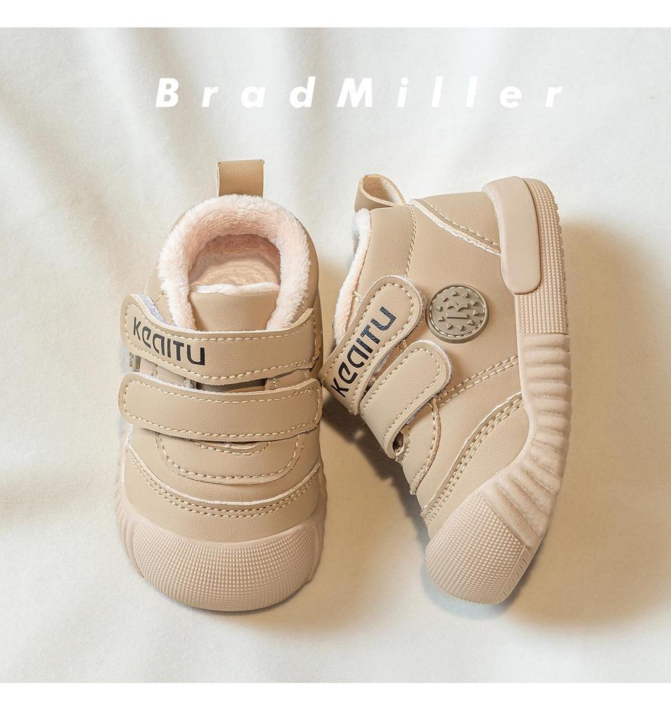 2024 Winter Baby Walking Shoes: Warm Cotton, Velvet-Lined, Non-Slip Soft Sole for Boys & Girls