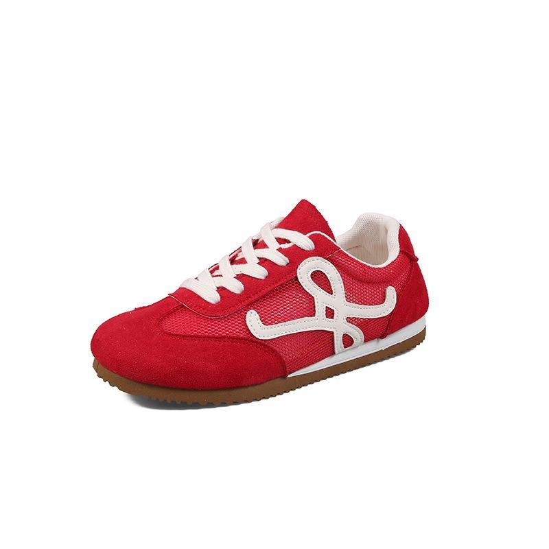 Summer Crooked Head Cute Retro Lace-up Single Shoes 2025 New Lightweight Simple Casual Versatile Trend Forrest Gump Women's Shoes