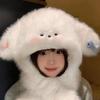 Cute Dog Hooded Scarf Cartoon Winter Warm Hat Fashion Plush Earmuffs Cap  Autumn and Winter